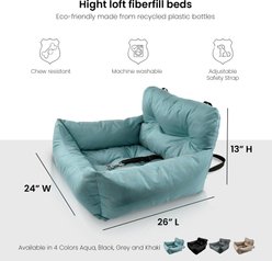 Precious Tails Seat Belt Compatible Travel Bolster Cat & Dog Bed, Aqua, Medium slide 2 of 7