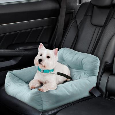 Show full view: Precious Tails Seat Belt Compatible Travel Bolster Cat & Dog Bed, Aqua, Medium slide 6 of 9