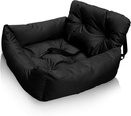 Show full view: Precious Tails Seat Belt Compatible Travel Bolster Cat & Dog Bed, Black, Large slide 7 of 8