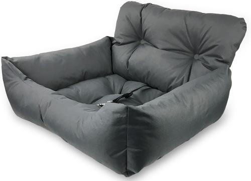 Show full view: Precious Tails Seat Belt Compatible Travel Bolster Cat & Dog Bed, Gray, Large slide 2 of 10