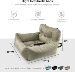 Precious Tails Seat Belt Compatible Travel Bolster Cat & Dog Bed, Khaki, Small slide 2 of 9