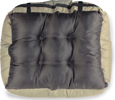 Show full view: Precious Tails Seat Belt Compatible Travel Bolster Cat & Dog Bed, Khaki, Small slide 8 of 10