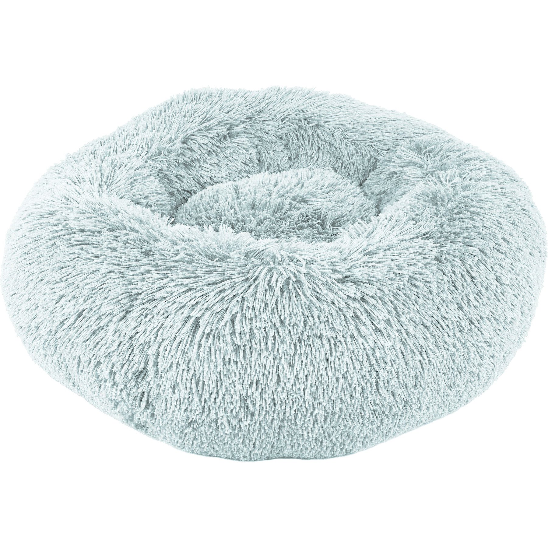 Precious Tails Super Lux Fur Bolster Cat & Dog Bed, Blue, Medium