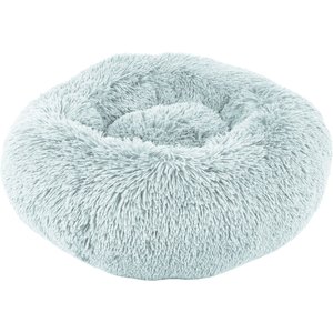 Precious Tails Super Lux Fur Bolster Cat & Dog Bed, Blue, Medium
