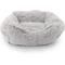 Show in main carousel: Precious Tails Super Lux Shaggy Fur Bolster Cat & Dog Bed, Ice Gray, Large slide 8 of 10