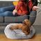 Show in main carousel: Precious Tails Super Lux Shaggy Fur Bolster Cat & Dog Bed, Ice Gray, Large slide 5 of 10