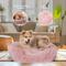 Show in main carousel: Precious Tails Super Lux Shaggy Fur Bolster Cat & Dog Bed, Pink, Small slide 3 of 10