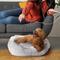 Show in main carousel: Precious Tails Super Lux Shaggy Fur Bolster Cat & Dog Bed with Removable Cover, Ice Gray, Medium slide 5 of 10