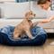 Show in main carousel: Precious Tails Super Plush Corduroy Sherpa Bolster Cat & Dog Bed, Navy slide 5 of 7