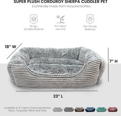 Precious Tails Super Plush Corduroy Sherpa Cuddler Dog & Cat Bed, Gray slide 2 of 7