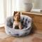 Show in main carousel: Precious Tails Ultra Plush Mini Tufted Velvet Round Bolster Cat & Dog Bed, Gray slide 8 of 10