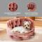 Show in main carousel: Precious Tails Ultra Plush Mini Tufted Velvet Round Bolster Cat & Dog Bed, Rose slide 3 of 9