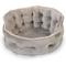 Show in main carousel: Precious Tails Ultra Plush Mini Tufted Velvet Round Bolster Cat & Dog Bed, Taupe slide 8 of 9