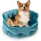 Show in main carousel: Precious Tails Ultra Plush Mini Tufted Velvet Round Bolster Cat & Dog Bed, Teal slide 1 of 9