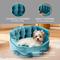 Show in main carousel: Precious Tails Ultra Plush Mini Tufted Velvet Round Bolster Cat & Dog Bed, Teal slide 3 of 9