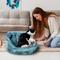Show in main carousel: Precious Tails Ultra Plush Mini Tufted Velvet Round Bolster Cat & Dog Bed, Teal slide 5 of 9