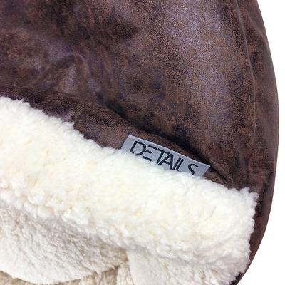 Show full view: Precious Tails Vegan Leather Deep Dish Covered Cat & Dog Bed, Bron, Medium slide 5 of 10