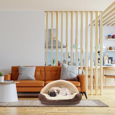 Show full view: Precious Tails Vegan Leather Deep Dish Covered Cat & Dog Bed, Bron, Medium slide 7 of 10