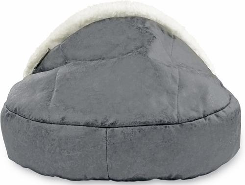 Show full view: Precious Tails Vegan Leather Deep Dish Covered Cat & Dog Bed, Gray, Large slide 5 of 11