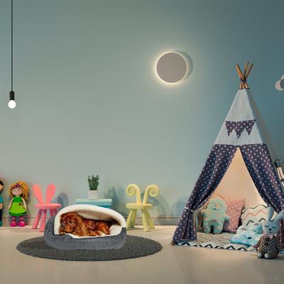 Show full view: Precious Tails Vegan Leather Deep Dish Covered Cat & Dog Bed, Gray, Large slide 8 of 11