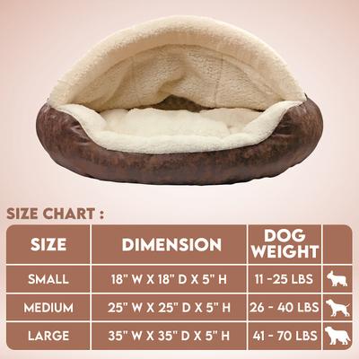 Show full view: Precious Tails Vegan Leather Deep Dish Covered Cat & Dog Bed, Gray, Large slide 10 of 11