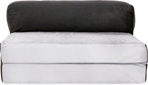 Show full view: Precious Tails Velvet Foldable Foam Chaise Bolster Cat & Dog Bed, Gray, Large slide 7 of 9