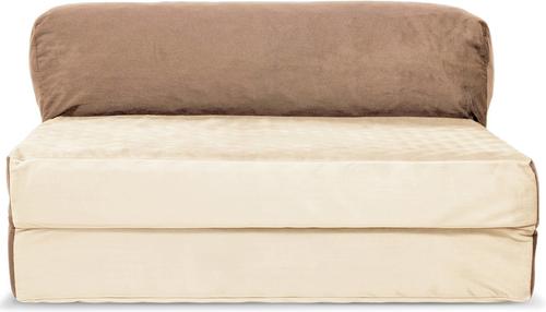 Show full view: Precious Tails Velvet Foldable Foam Chaise Bolster Cat & Dog Bed, Mocha, Large slide 7 of 9