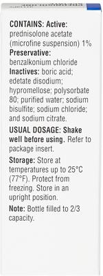 Show full view: Prednisolone Acetate (Generic) Ophthalmic Suspension 1%, 10-mL slide 5 of 7