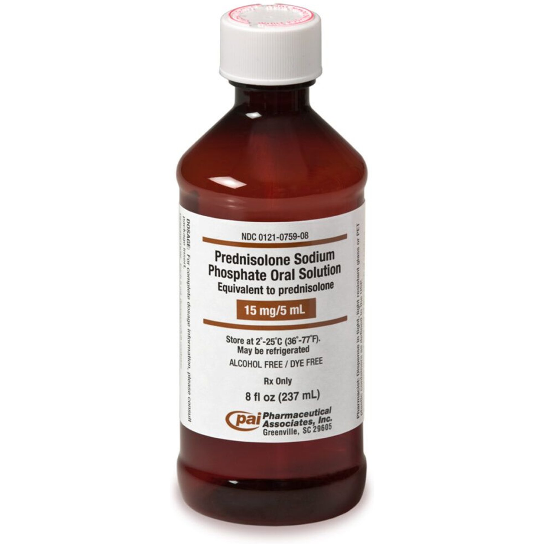 Prednisolone (Generic) Oral Solution, 15 mg/5 mL, 8-oz bottle