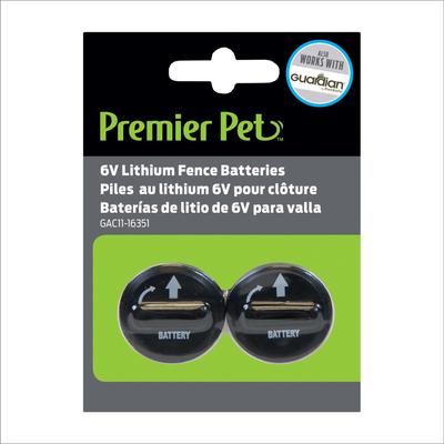 Show full view: Premier Pet Replacement 6V Lithium Batteries for Dog Fence Receiver Collars, 2 count slide 2 of 5