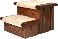 Premier Pet Steps 2 Step Carpet Tread Dog & Cat Stairs, Walnut