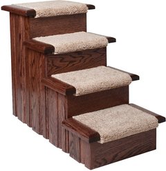 Premier Pet Steps 4 Step Carpet Tread Dog & Cat Stairs, Cherry