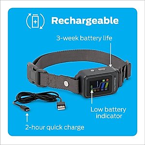 Premier Pet Waterproof Dog Bark Collar with Digital Display, Gray