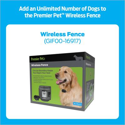 Show full view: Premier Pet Wireless Fence Add-A-Dog Dog Collar, Black slide 2 of 8