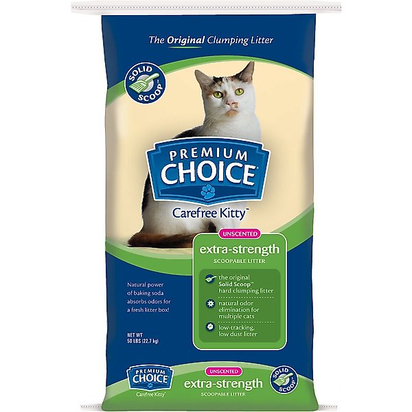 Premium Choice Carefree Extra Strength Unscented Clumping Clay Cat Litter