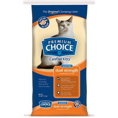 Premium Choice Premium Choice Carefree Kitty Dual Odor Eliminator Cat Litter, 25-lb