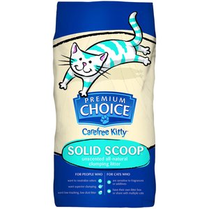Premium Choice Carefree Unscented Clumping Clay Cat Litter, 25-lb bag