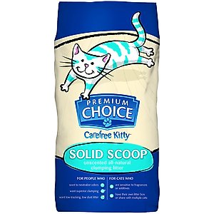 Premium Choice Carefree Unscented Clumping Clay Cat Litter, 40-lb bag