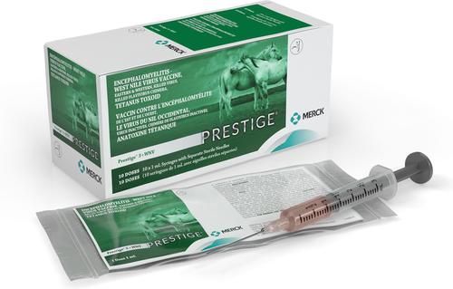 Show full view: PRESTIGE 3 + WNV Vaccine for Horses, 1-mL syringe slide 3 of 10