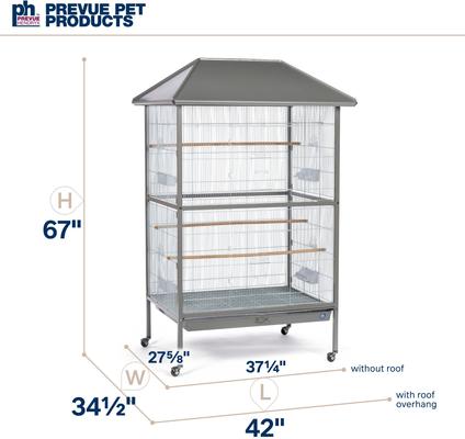 Show full view: Prevue Pet Products Charming Aviary Flight Rolling Base Bird Cage, Gray slide 6 of 9