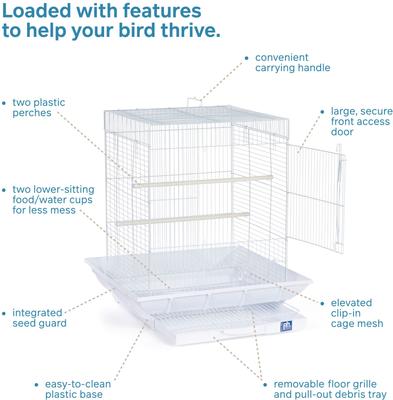 Show full view: Prevue Pet Products Clean Life Bird Cage, White slide 3 of 9