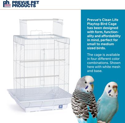 Show full view: Prevue Pet Products Clean Life Playtop Bird Cage, White slide 2 of 9