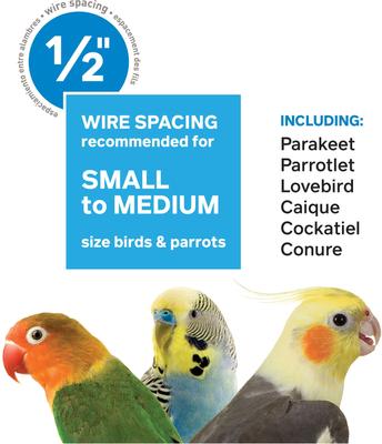 Show full view: Prevue Pet Products Clean Life Playtop Bird Cage, White slide 8 of 9