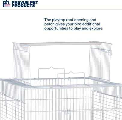 Show full view: Prevue Pet Products Clean Life Playtop Bird Cage, White slide 6 of 9