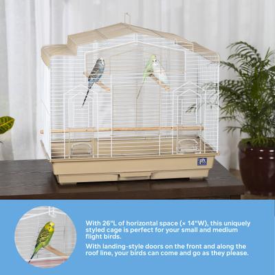 Show full view: Prevue Pet Products Cockatiel Flight Bird Cage, Brown/White slide 8 of 10