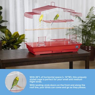 Show full view: Prevue Pet Products Cockatiel Flight Bird Cage, Red/White slide 8 of 10