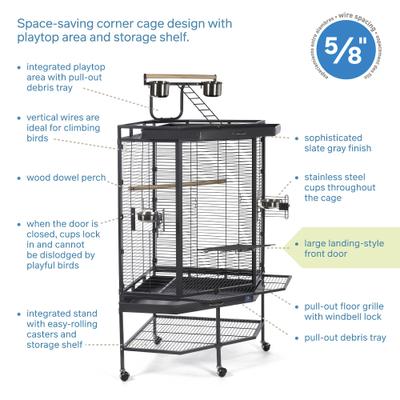Show full view: Prevue Pet Products Corner Playtop Bird Cage slide 7 of 10