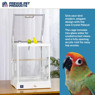 Show full view: Prevue Pet Products Crystal Palace Bird Cage, White slide 3 of 10
