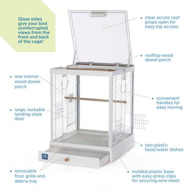 Show full view: Prevue Pet Products Crystal Palace Bird Cage, White slide 4 of 10