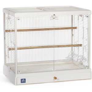 Prevue Pet Products Crystal Palace Luxe Glass Door Bird Cage, White